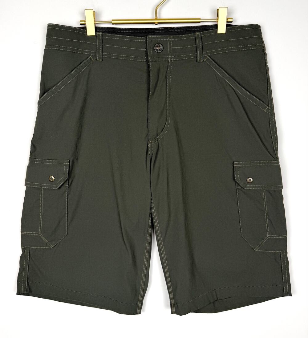 KUHL Renegade Cargo Shorts Green Men’s 36 Nylon Stretch Hiking Outdoor Utility - Picture 1 of 8
